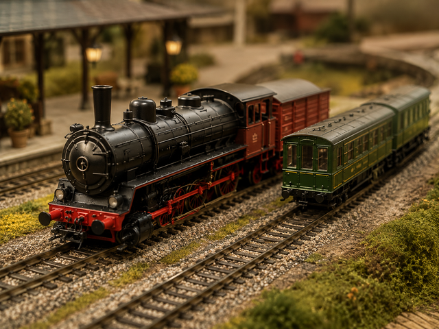 Modelleisenbahnen auf einem Gleis